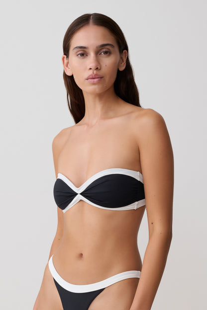 Briar Strapless Bikini-Oberteil - Schwarz/Weiß