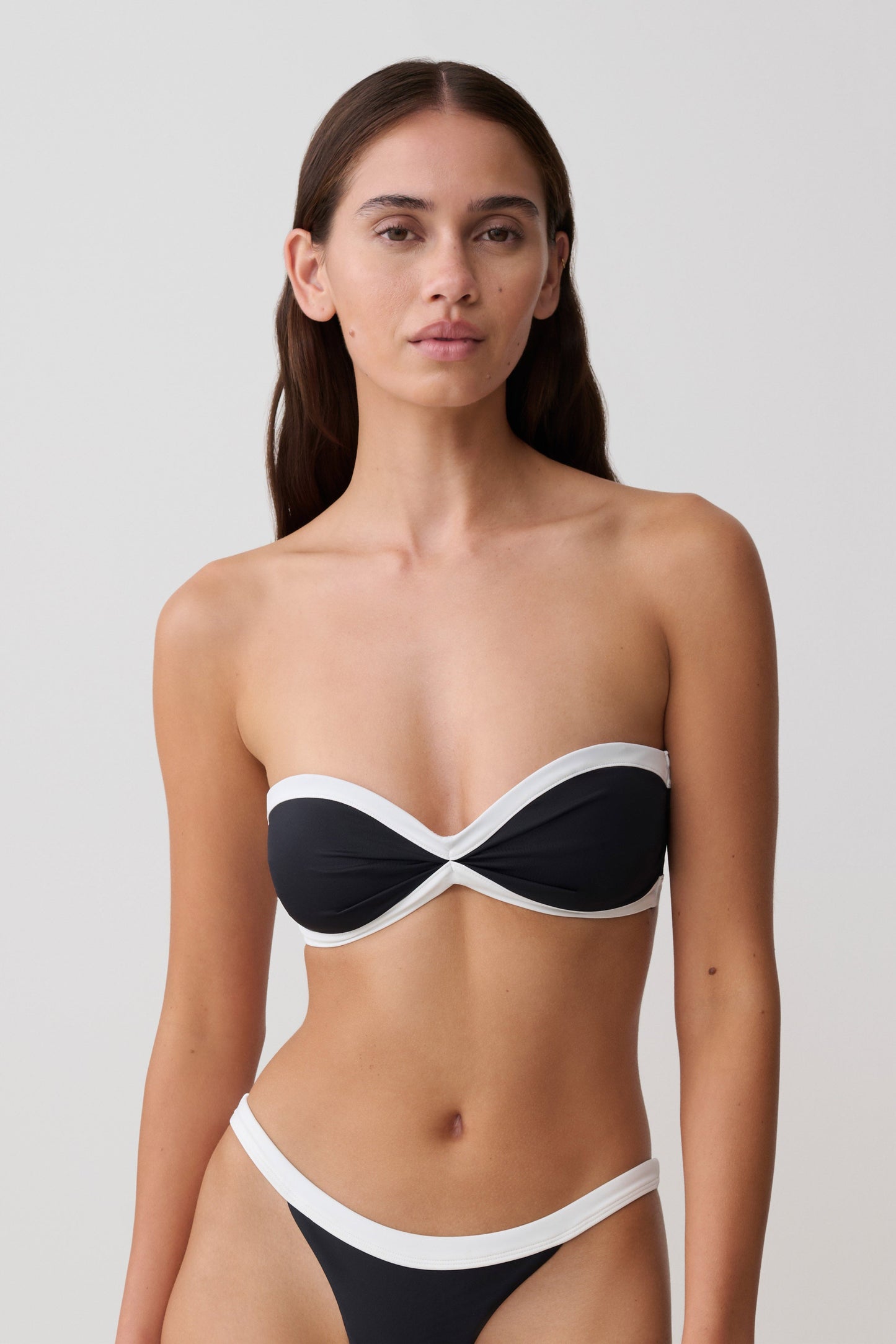 Briar Strapless Bikini-Oberteil - Schwarz/Weiß