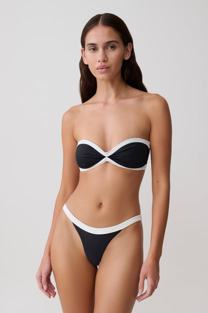 Briar Strapless Bikini-Oberteil - Schwarz/Weiß