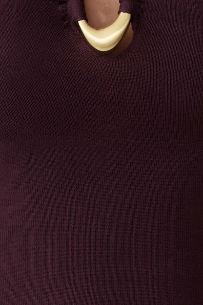Dimitri Strick Midi Kleid - Schokolade