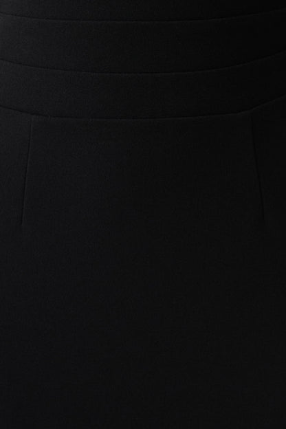 Elan Stretch Crepe Maxikleid - Schwarz