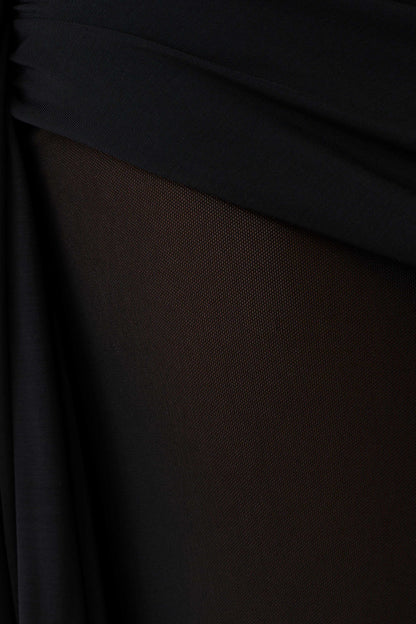Asher Slinky One Shoulder Maxi Kleid - Schwarz