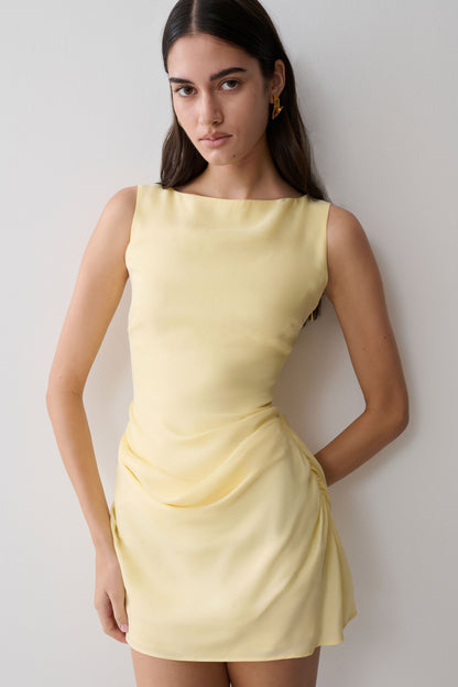 Bexley Drapiertes Mini-Kleid - Butter