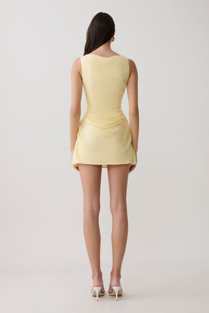 Bexley Drapiertes Mini-Kleid - Butter