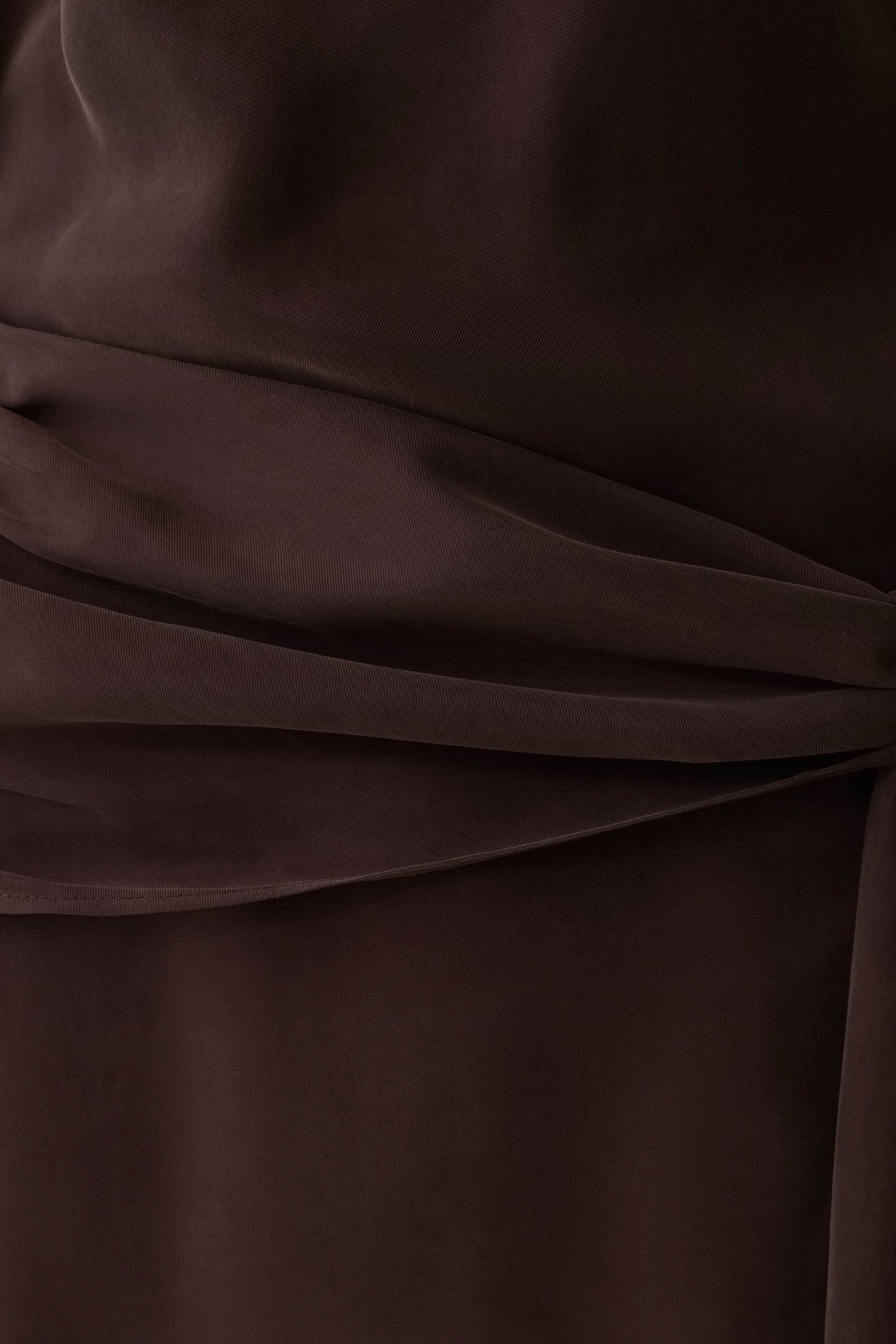 Felicity Kurzarmkleid mit Taillenknoten - Dunkle Schokolade