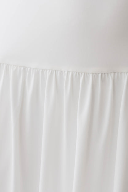 Ailla Hochkragen Cowl Midi Kleid - Weiß