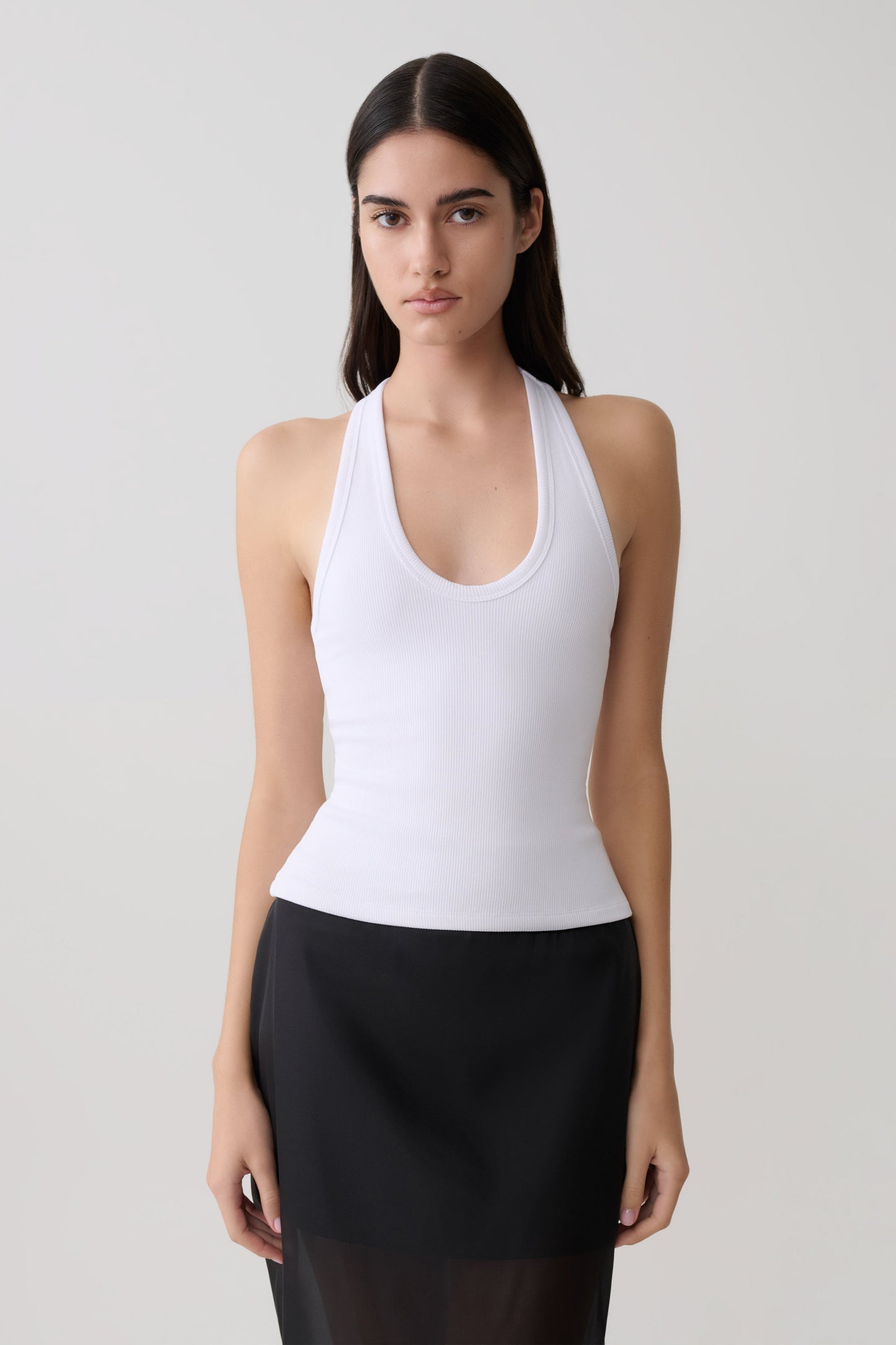 Schauspielerin Ribbed Tank - Weiß