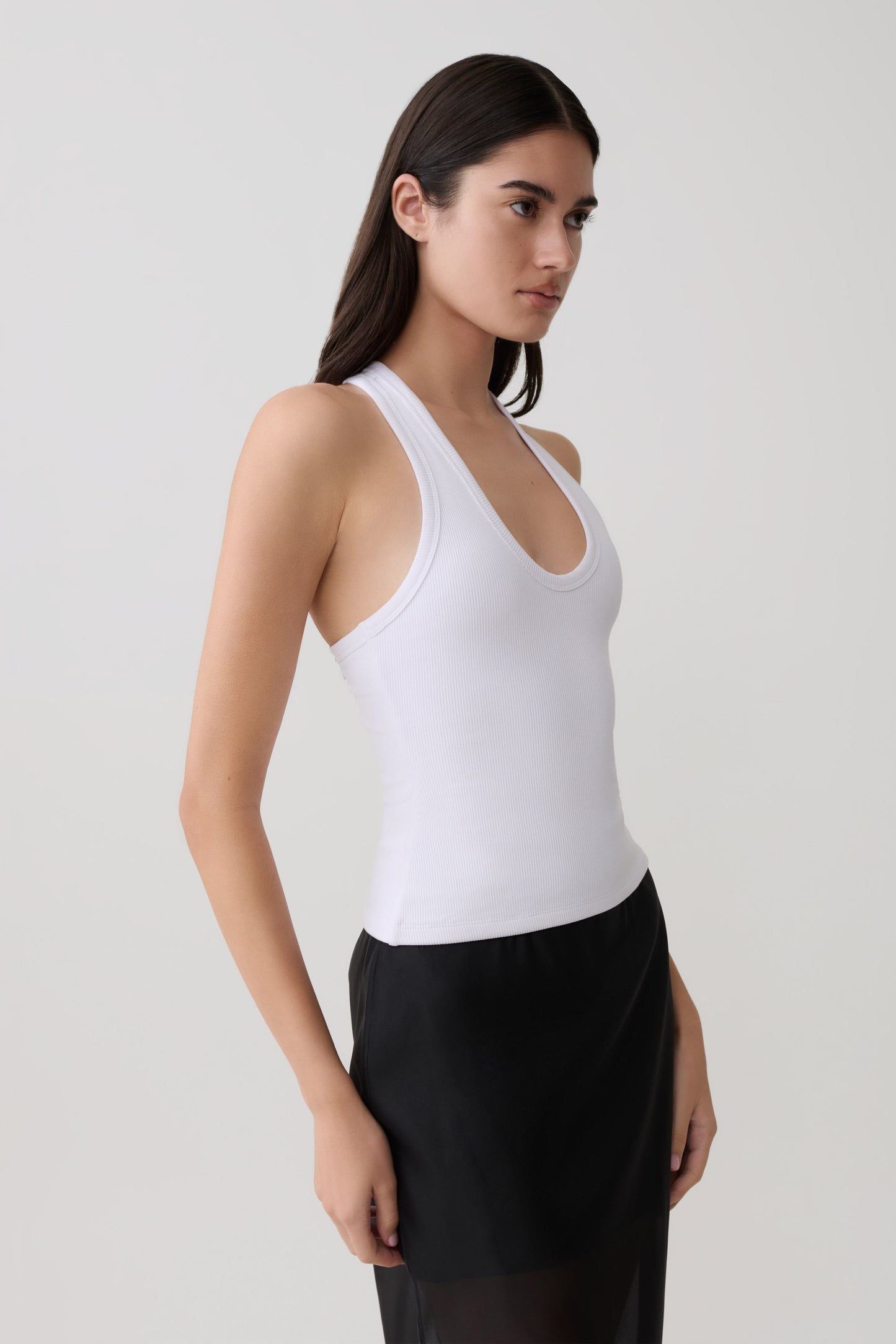 Schauspielerin Ribbed Tank - Weiß