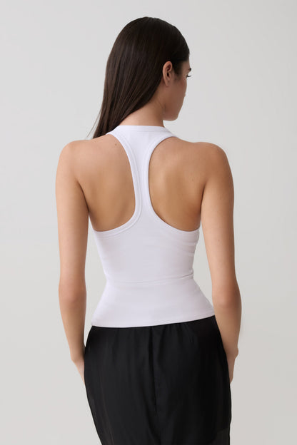 Schauspielerin Ribbed Tank - Weiß
