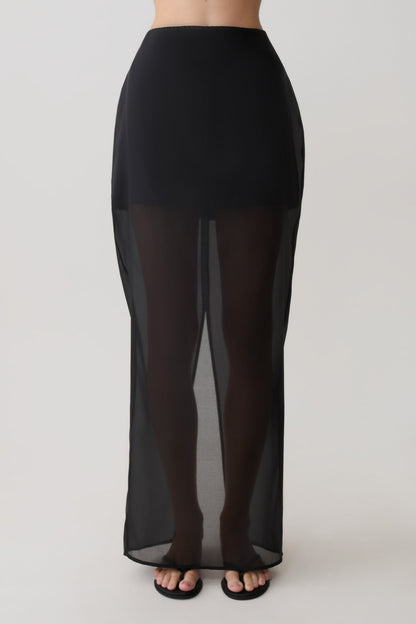 Ximena Organza Maxirock - Schwarz