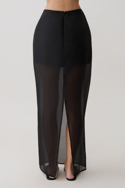Ximena Organza Maxirock - Schwarz