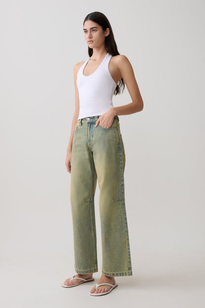 Joey Mid Rise Wide Leg Jeans - Grüner Waschung