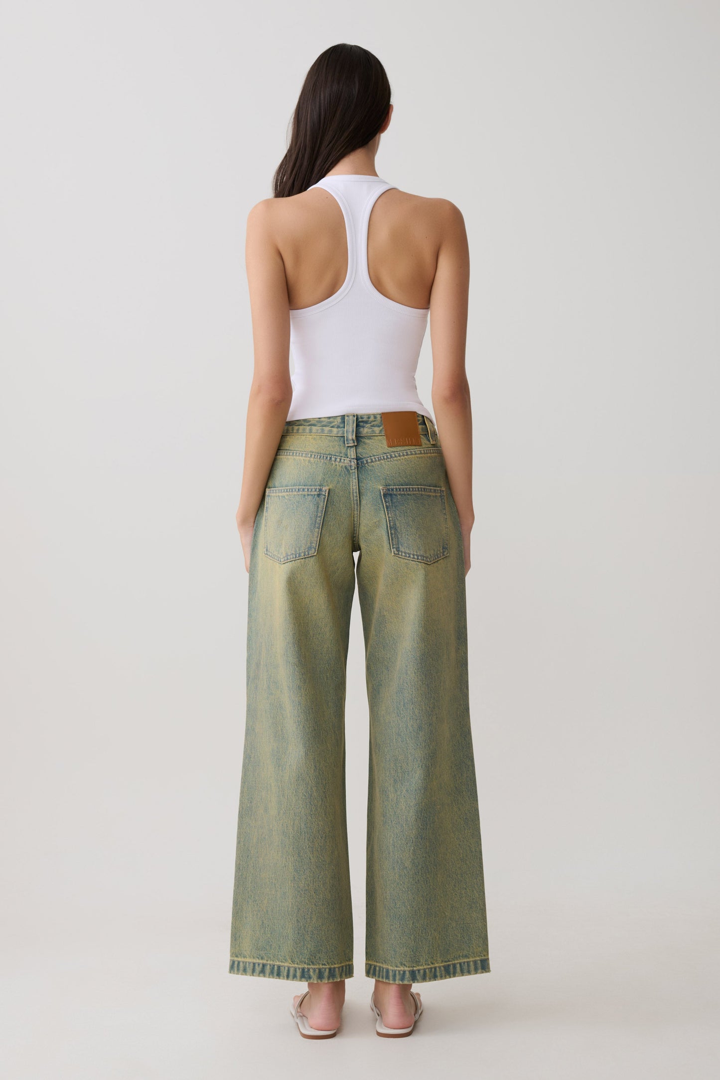 Joey Mid Rise Wide Leg Jeans - Grüner Waschung