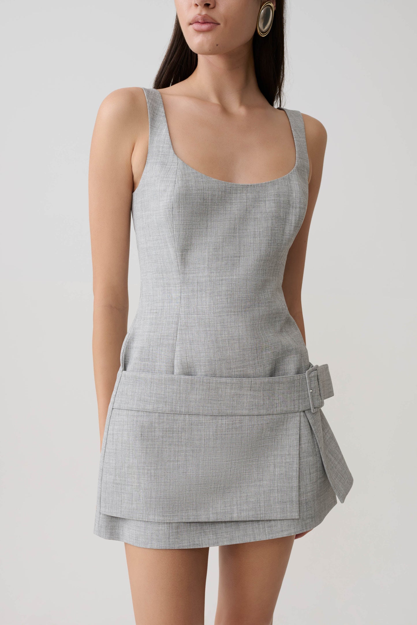 Bailey Wickelrock Mini-Kleid - Charcoal Marle