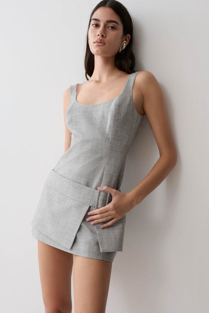 Bailey Wickelrock Mini-Kleid - Charcoal Marle