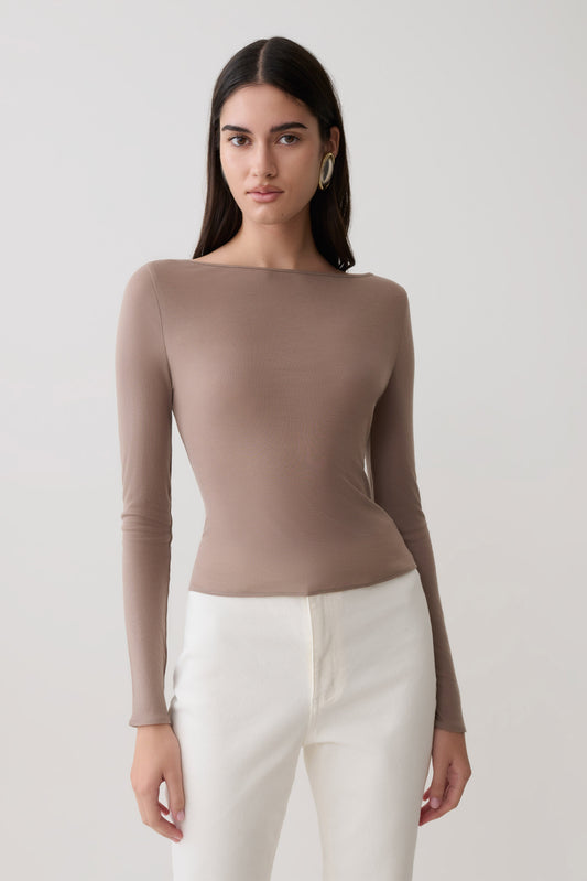 Coraline Langarm-Transparente Bluse - Neutral