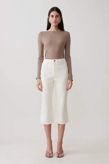 Coraline Langarm-Transparente Bluse - Neutral