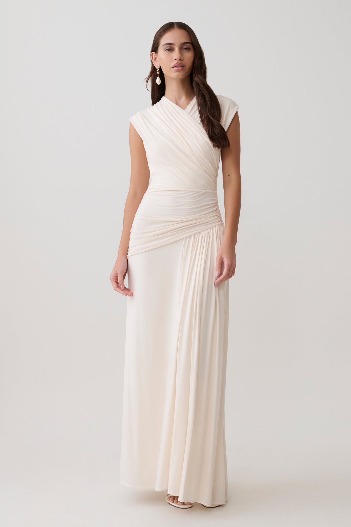 Winslow Cross Over Modal Maxi Kleid - Elfenbein