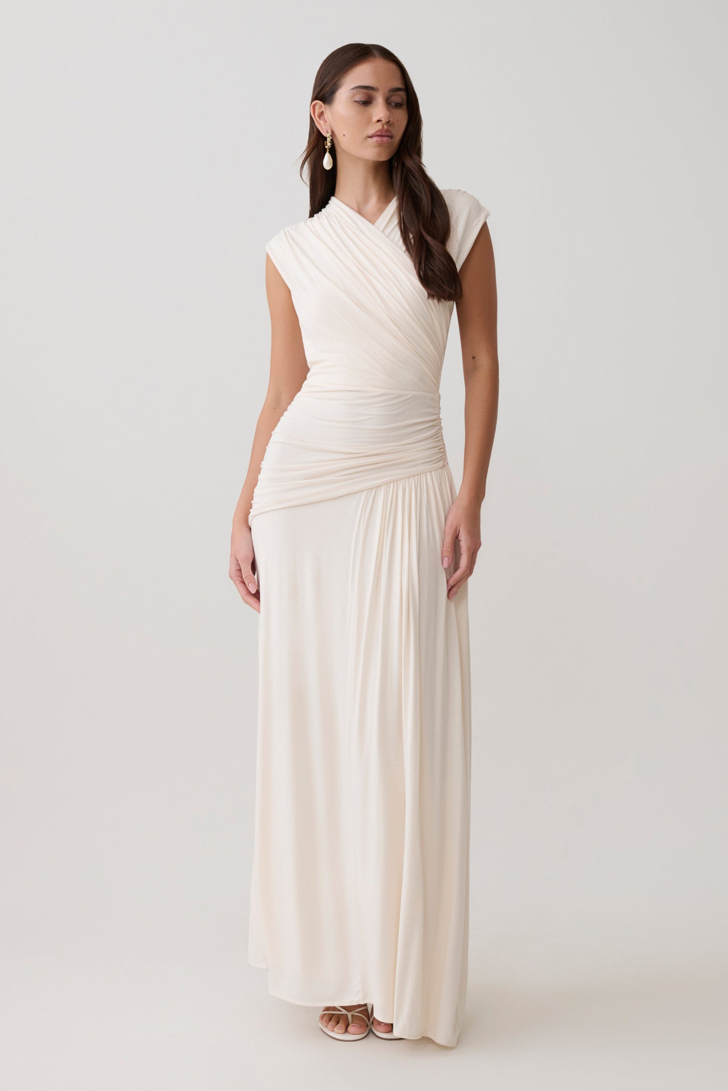 Winslow Cross Over Modal Maxi Kleid - Elfenbein