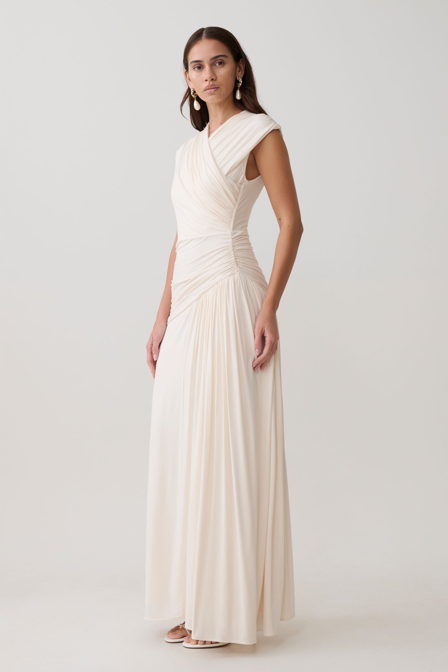Winslow Cross Over Modal Maxi Kleid - Elfenbein