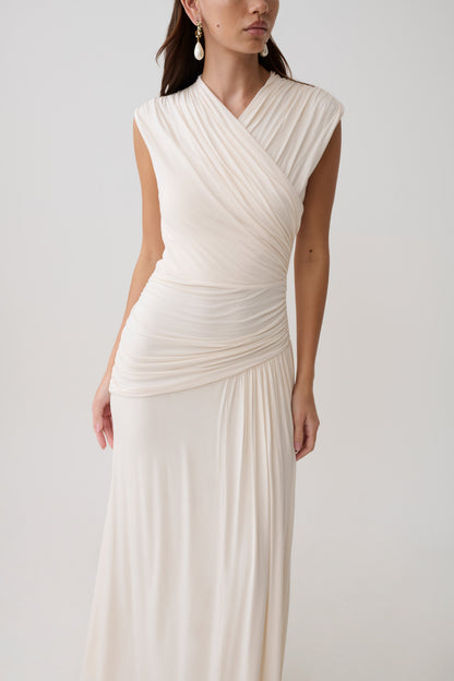 Winslow Cross Over Modal Maxi Kleid - Elfenbein