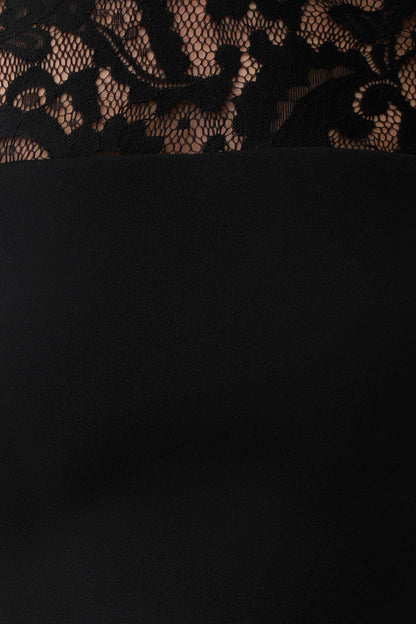 Aurelie Langärmliges Spitzen-Minikleid - Schwarz