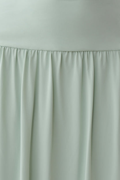 Ailla Hoher Hals Cowl Midi Kleid - Aqua Grau