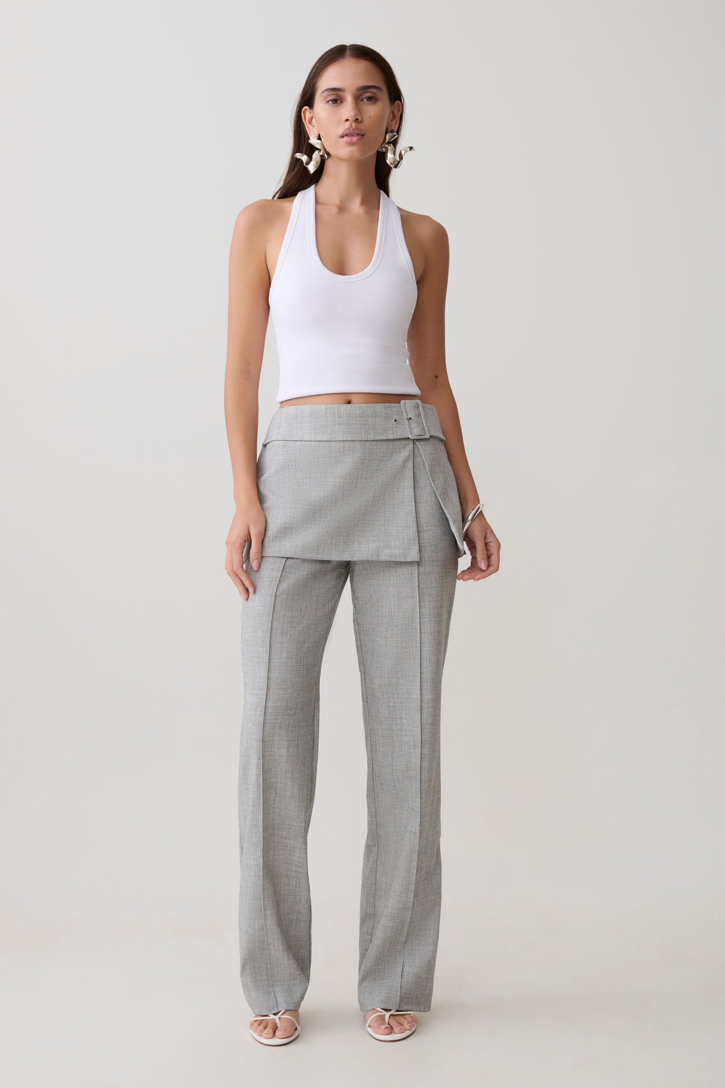 Daisy Wickelrock Gerade Hosen - Charcoal Marle