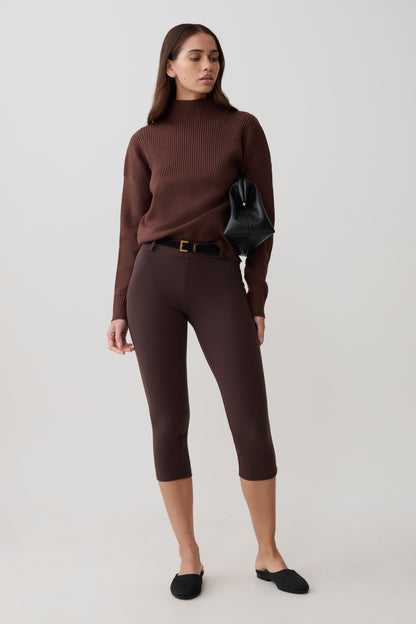 Stanley Rippstrick Hoher Kragen Pullover - Schokolade