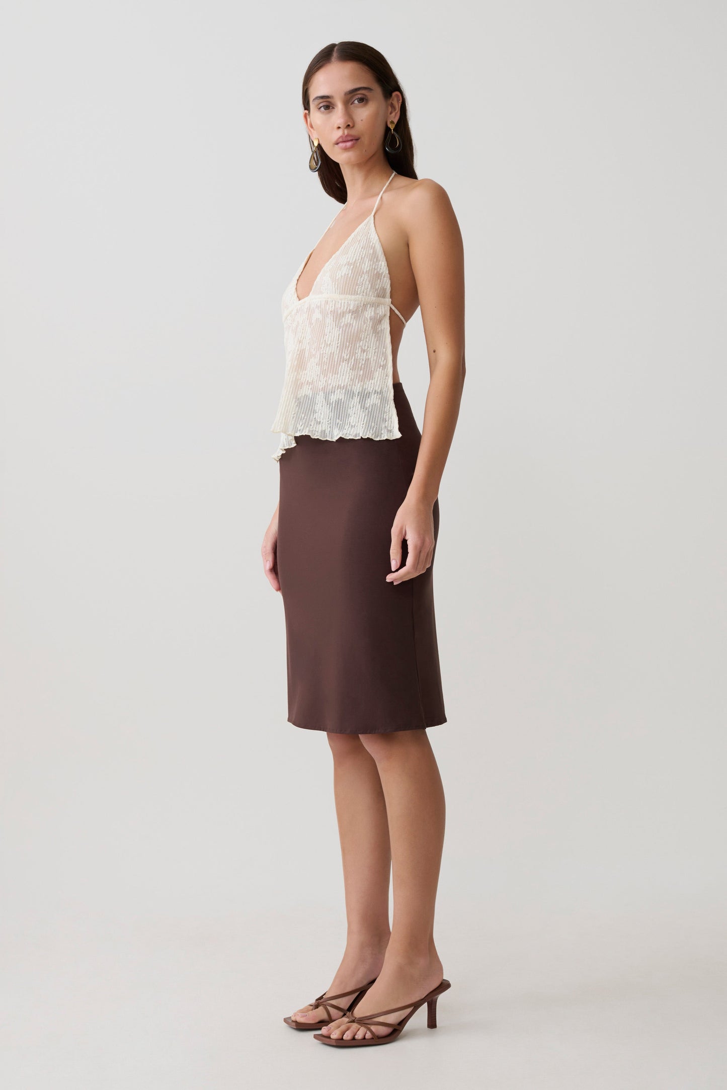 Ambrose Spitzen-Cami-Haltertop - Elfenbein