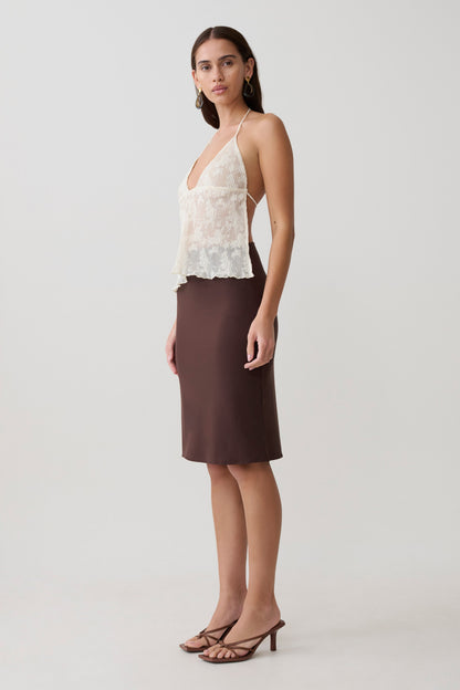 Ambrose Spitzen-Cami-Haltertop - Elfenbein