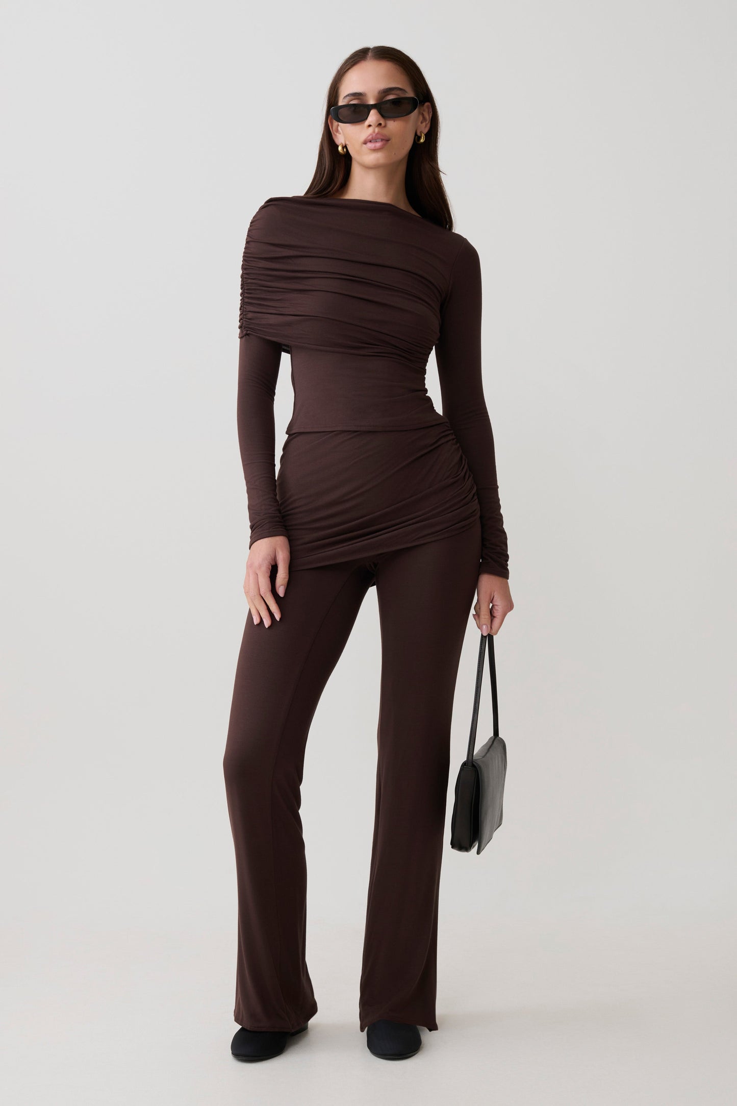 Keaton Modal Straight Leg Overlay Hose - Espresso