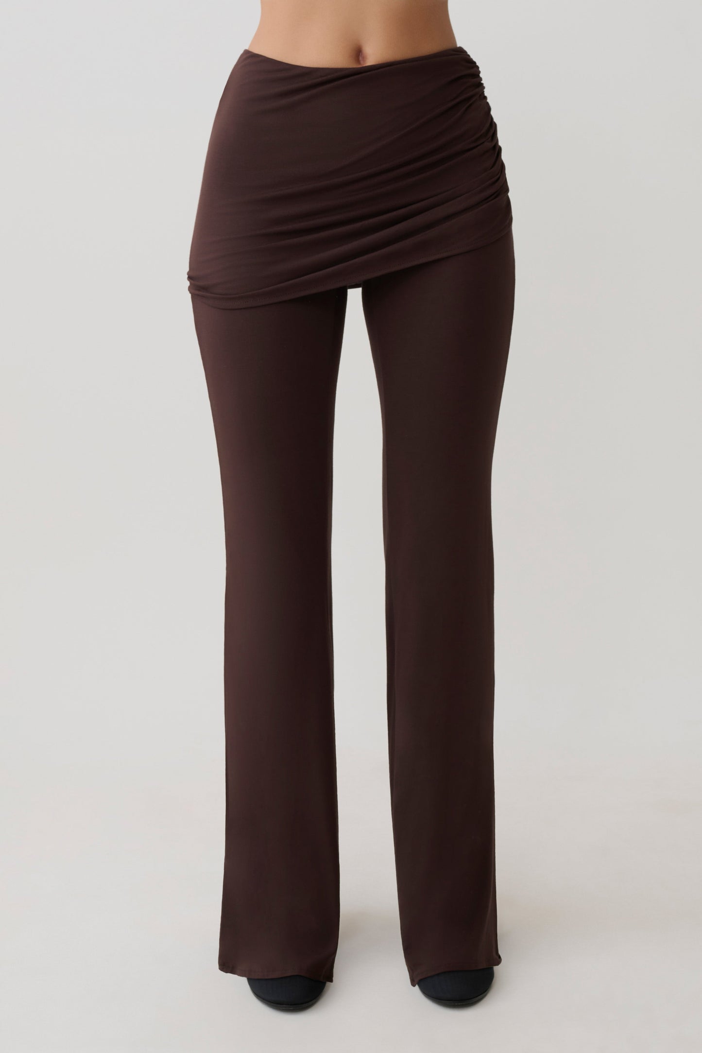 Keaton Modal Straight Leg Overlay Hose - Espresso