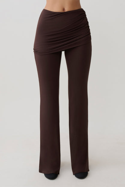 Keaton Modal Straight Leg Overlay Hose - Espresso