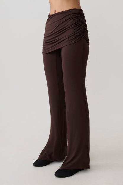 Keaton Modal Straight Leg Overlay Hose - Espresso