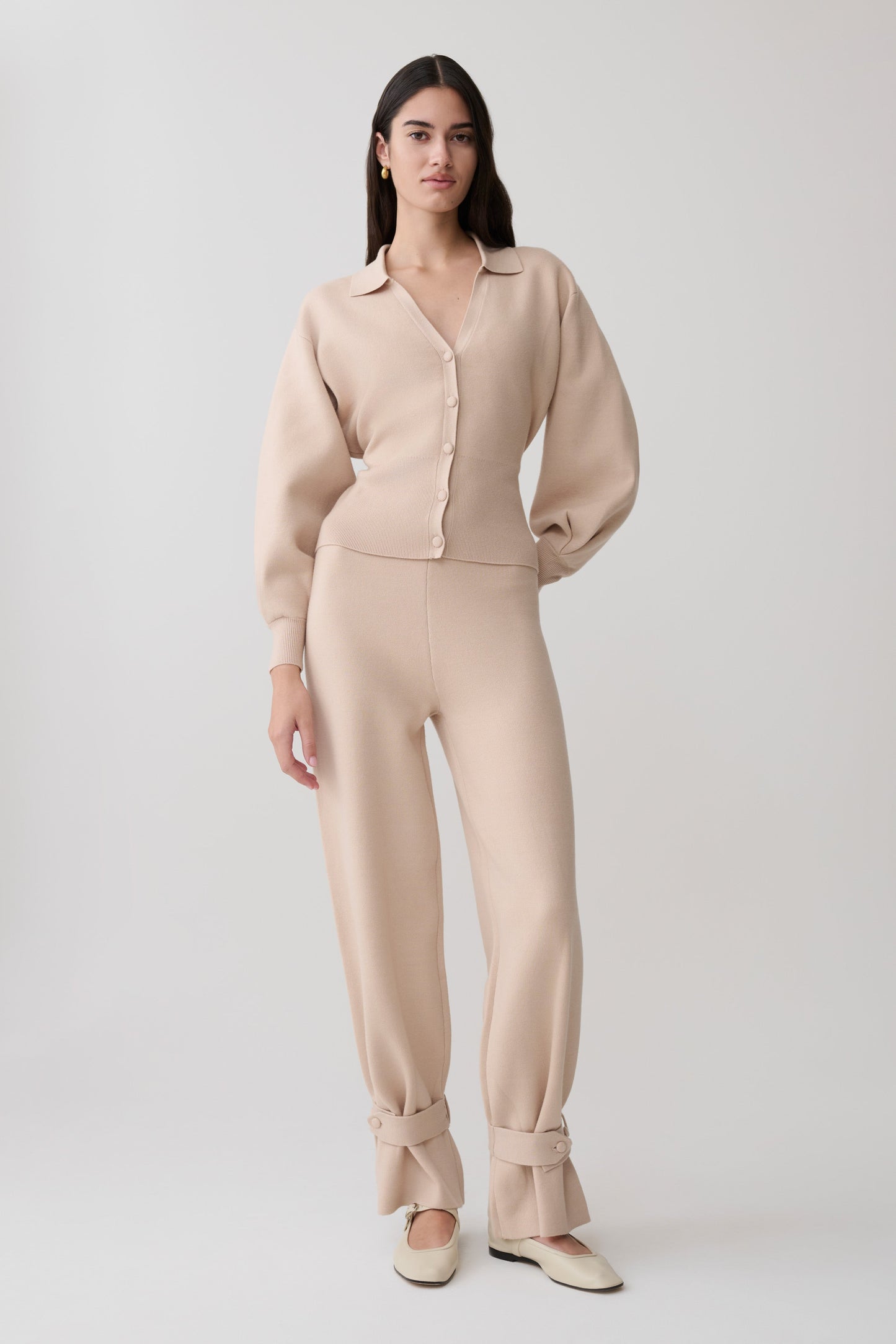 Blaine Strickbundweite Hosen - Hafer Melange