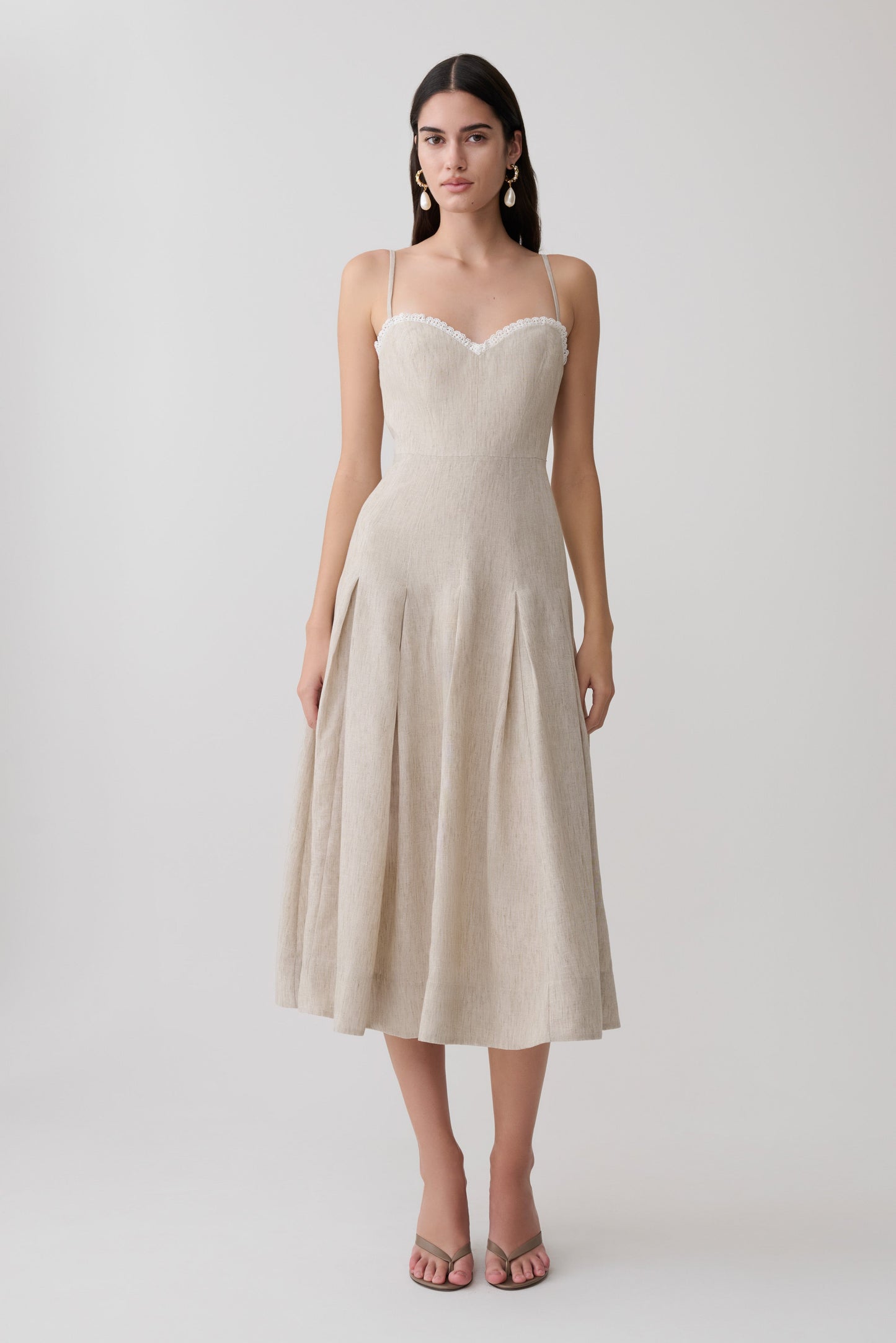 Taylor Midi Kleid - Natur