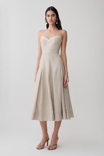 Taylor Midi Kleid - Natur