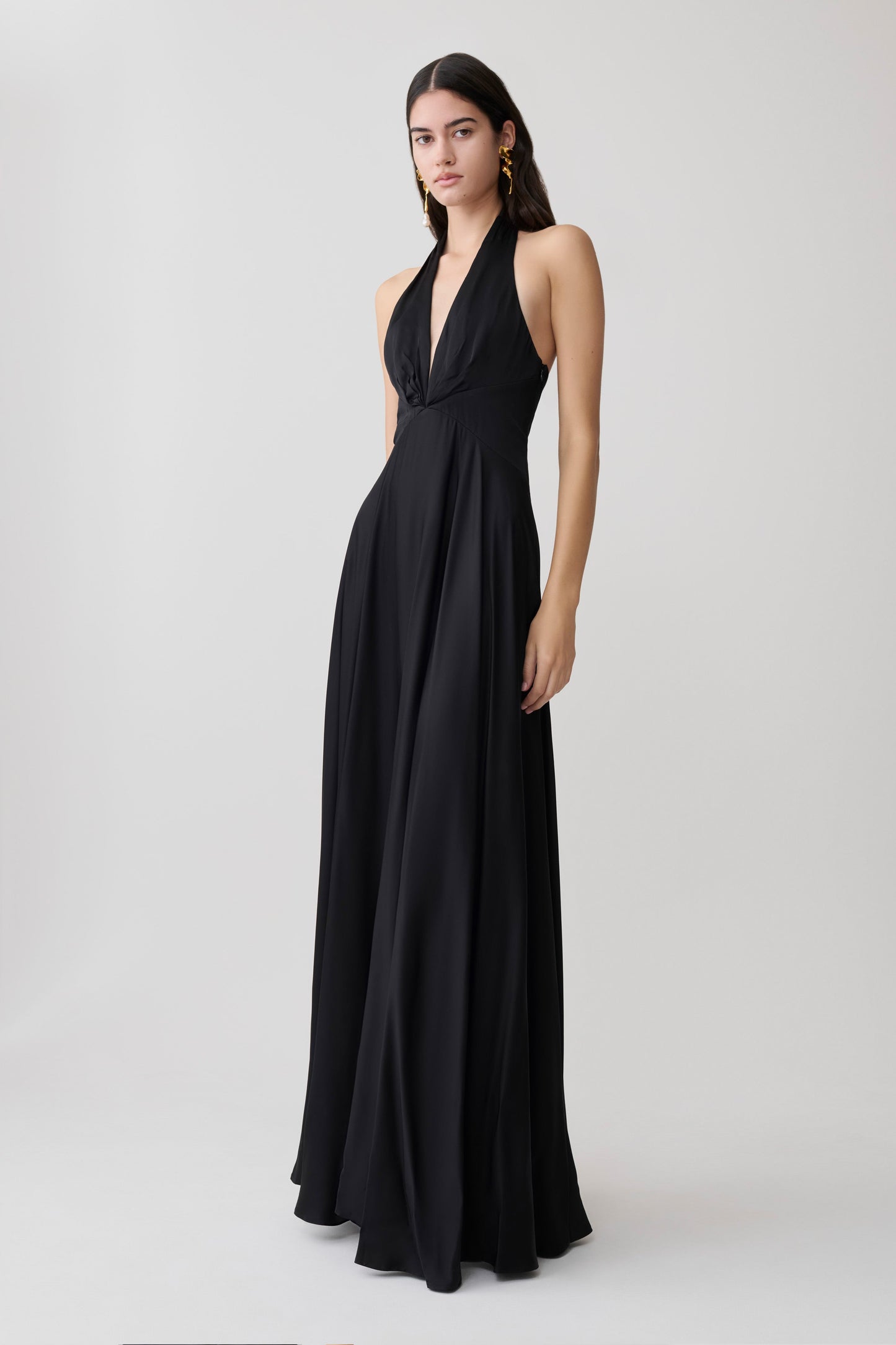 Rebecca Halter Maxikleid mit Knöpfen - Schwarz