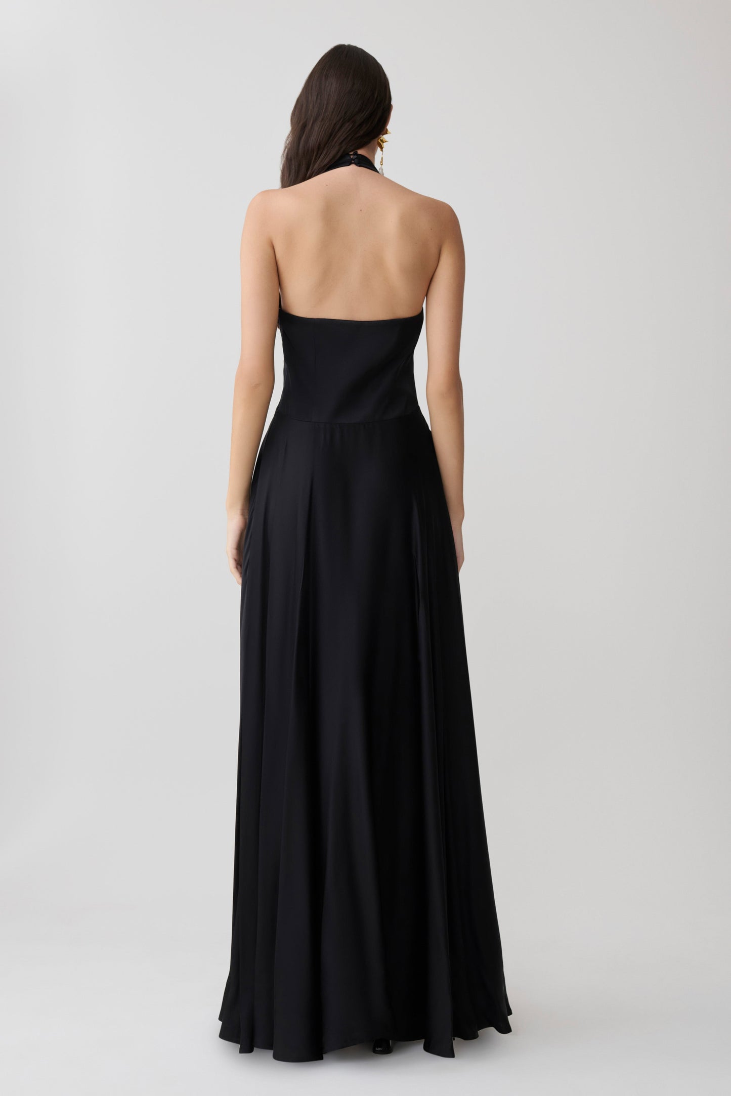 Rebecca Halter Maxikleid mit Knöpfen - Schwarz