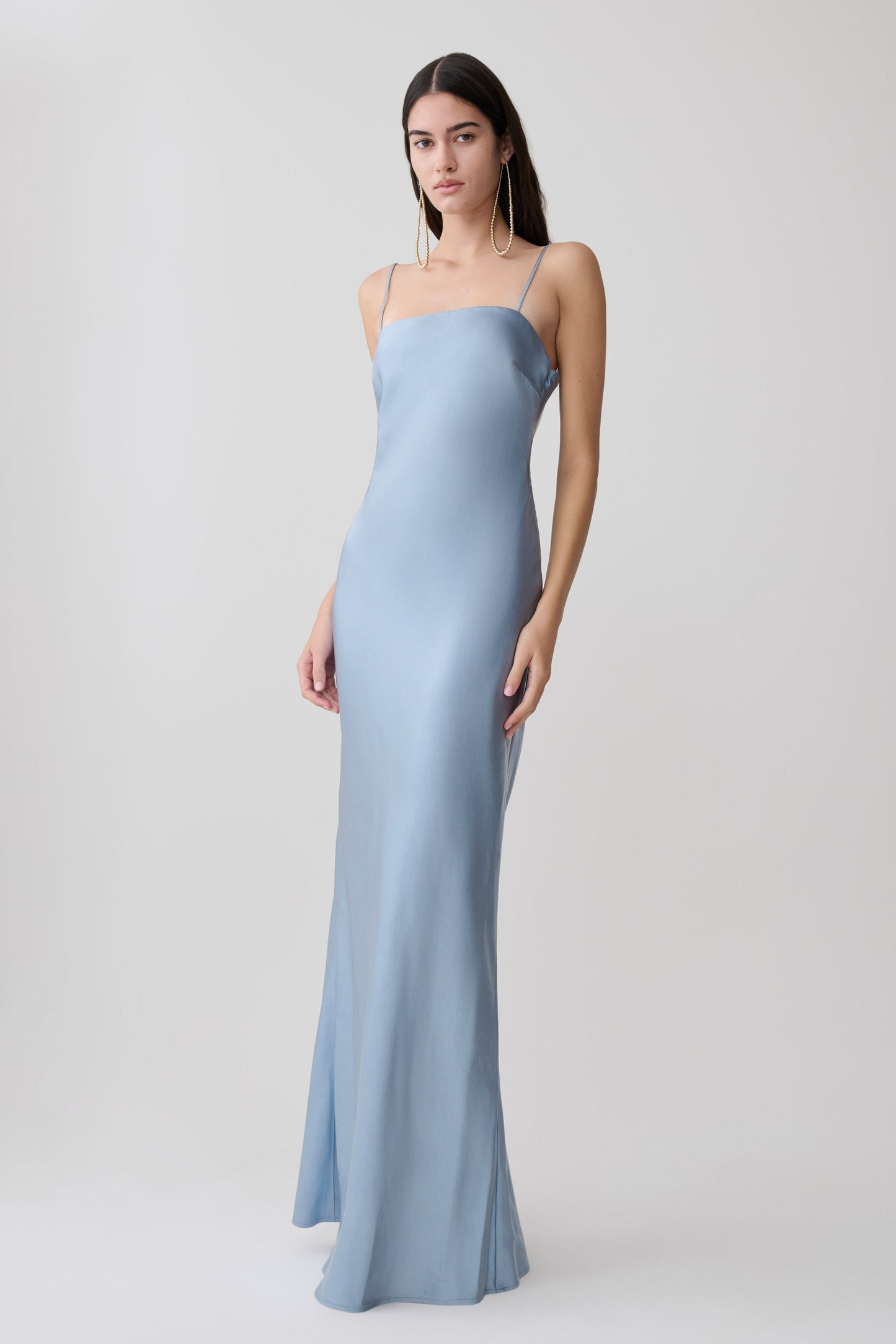 Martinne Chiffon-Cape Maxikleid - Arktisblau