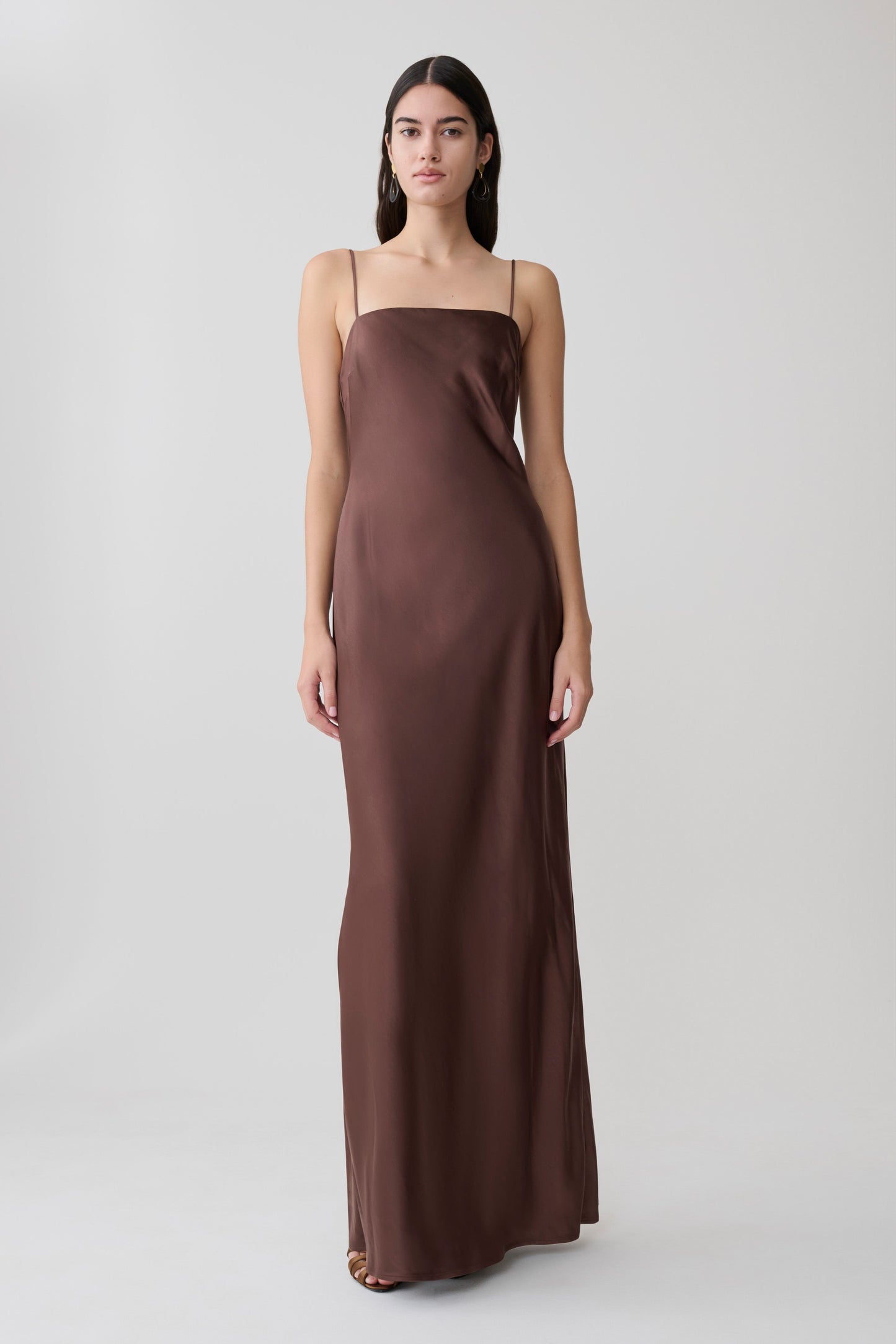 Martinne Chiffon Cape Maxikleid - Mocha