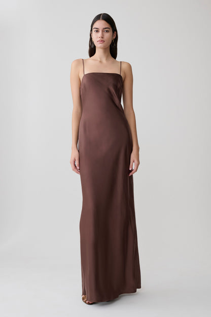 Martinne Chiffon Cape Maxikleid - Mocha