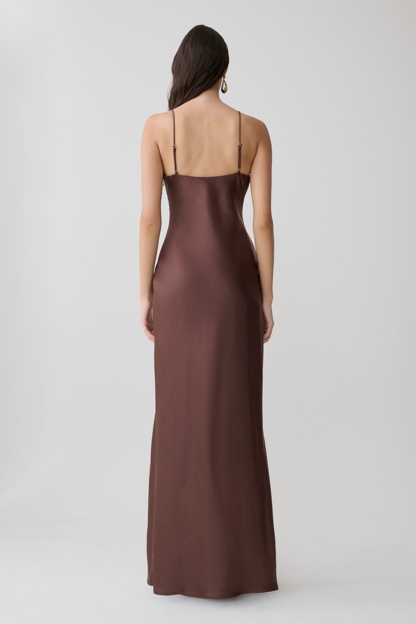 Martinne Chiffon Cape Maxikleid - Mocha