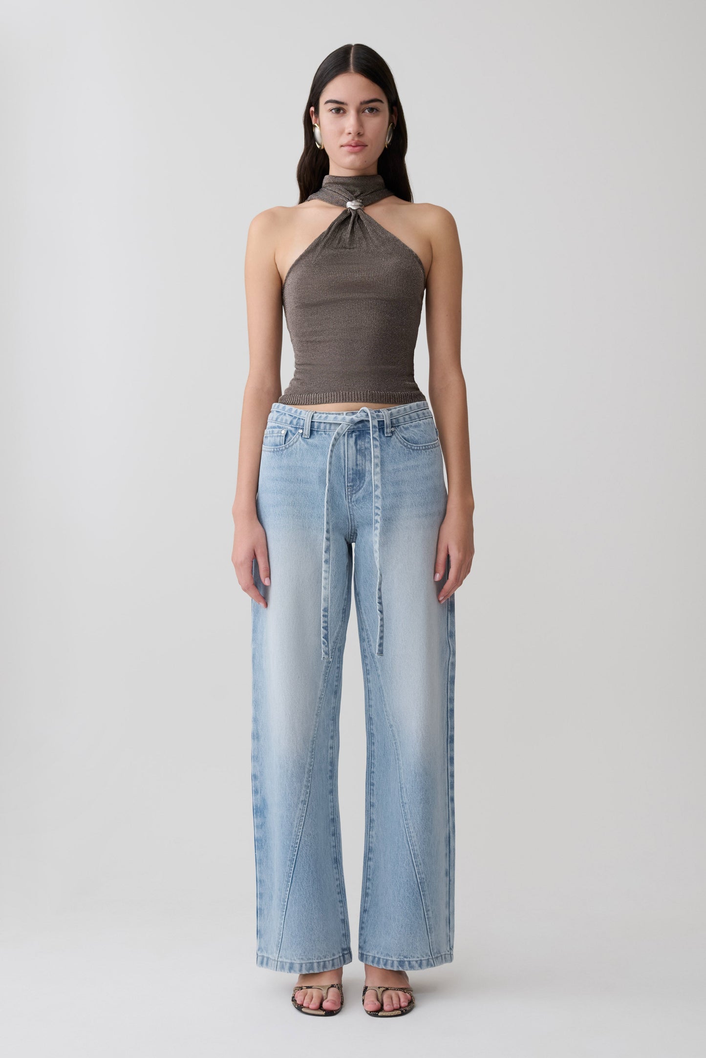 Nikki Lurex Top mit Hardware - Gunmetal