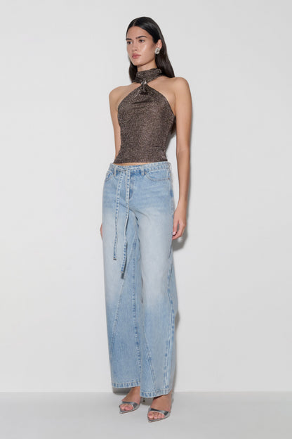 Nikki Lurex Top mit Hardware - Gunmetal