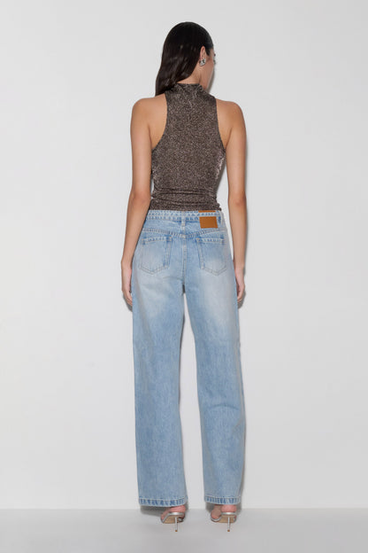 Nikki Lurex Top mit Hardware - Gunmetal