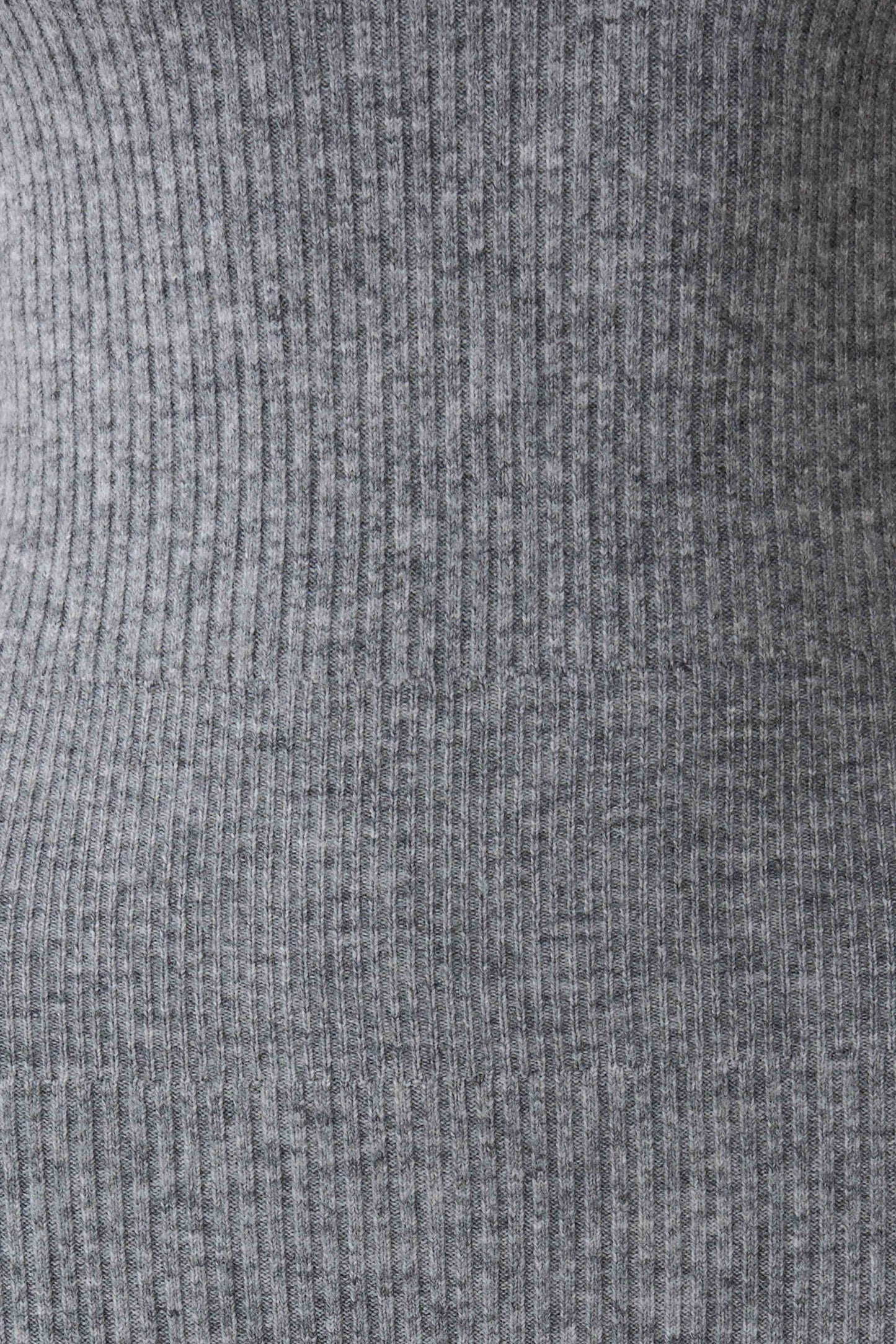Goldie Hoher Hals Strick Midi Kleid - Grau Meliert