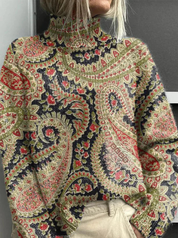 Ilara - Warmer Oversized Pullover mit Blumenmuster