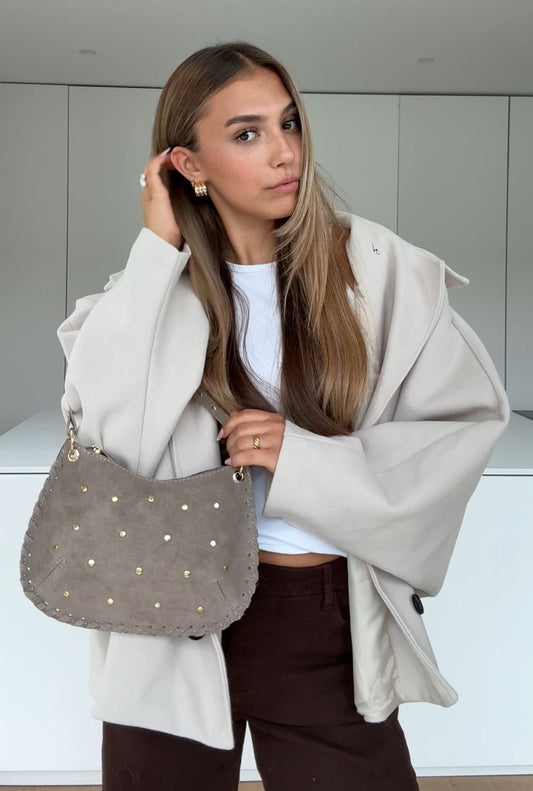 SUEDE BAG TAUPE